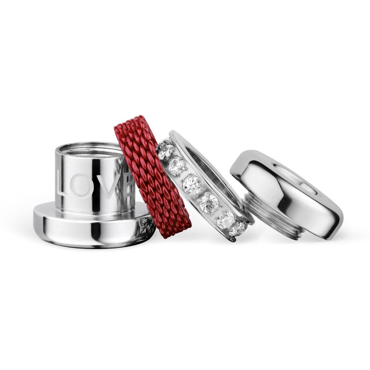 Love silver/red