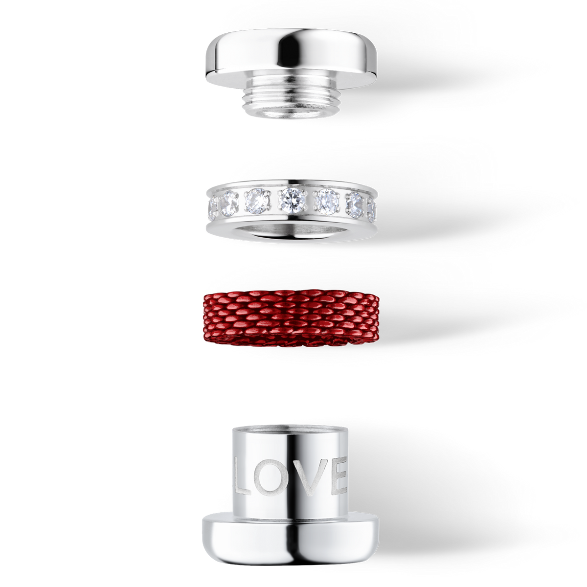 Love silver/red