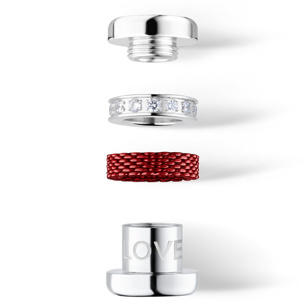 Love silver/red