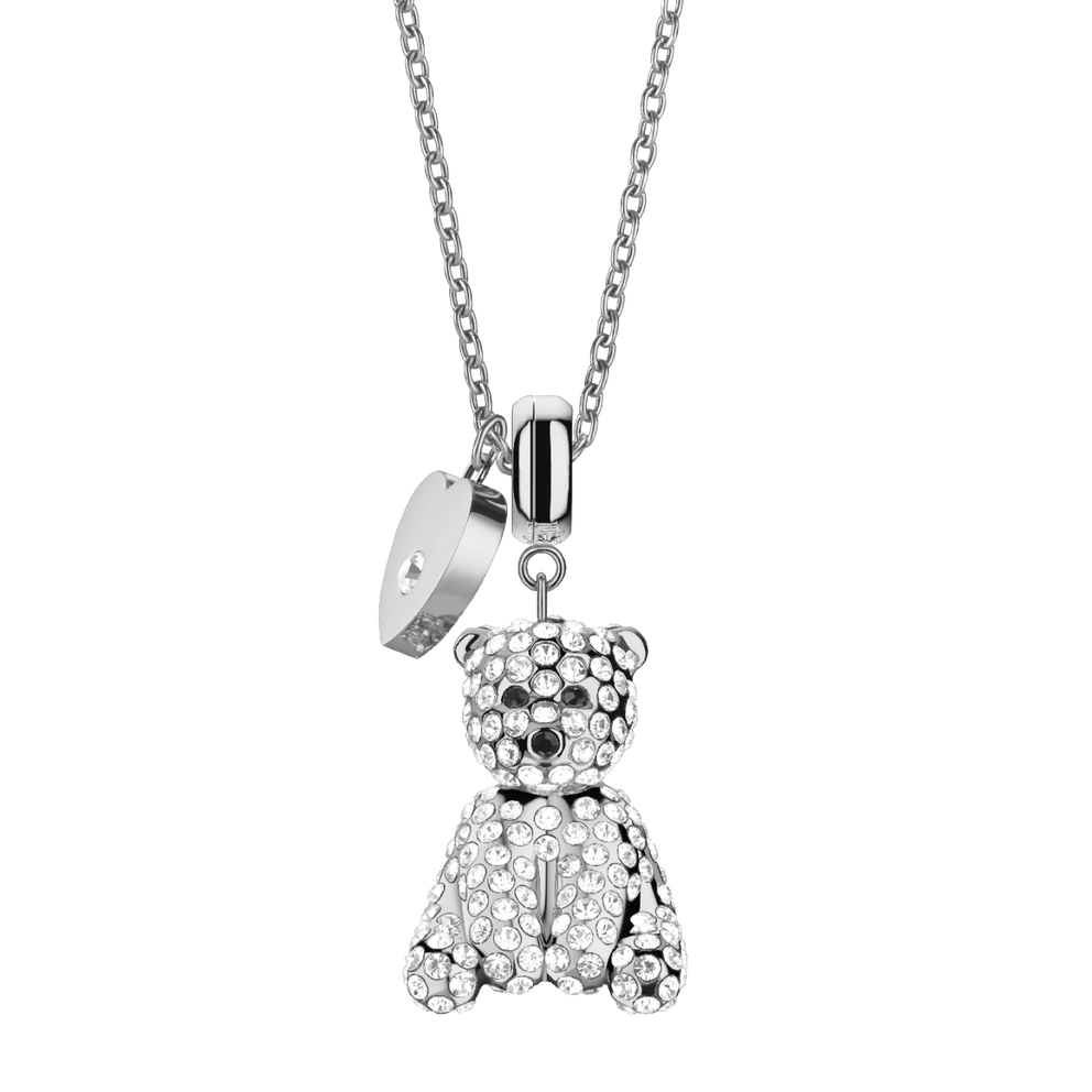 Polar Bear Bjørn with heart silver