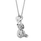Polar Bear Bjørn with heart silver